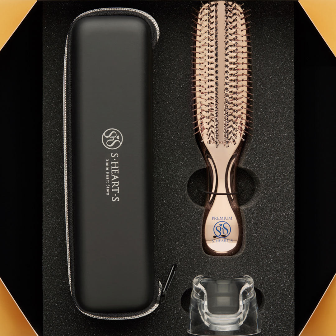 S-HEART-S Scalp Brush Premium Box Long Gold