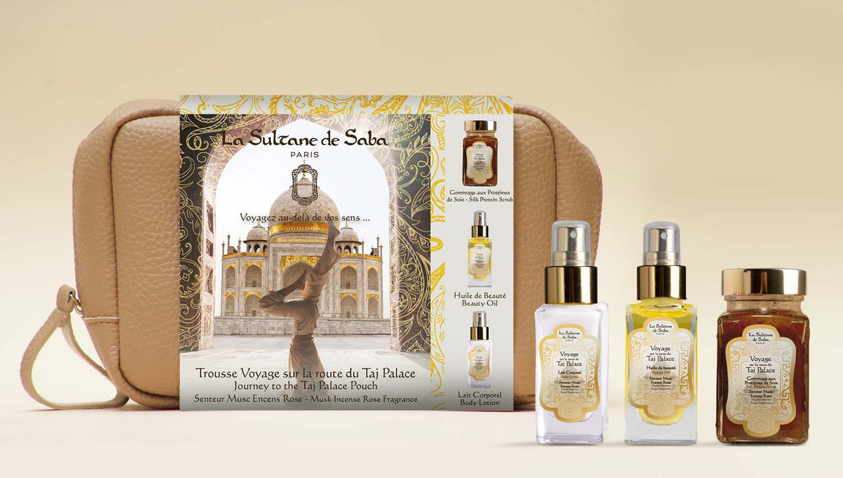 La Sultane De Saba Taj Palace Gift Set (Silk Protein Scrub, Beauty Oil, Body Lotion)